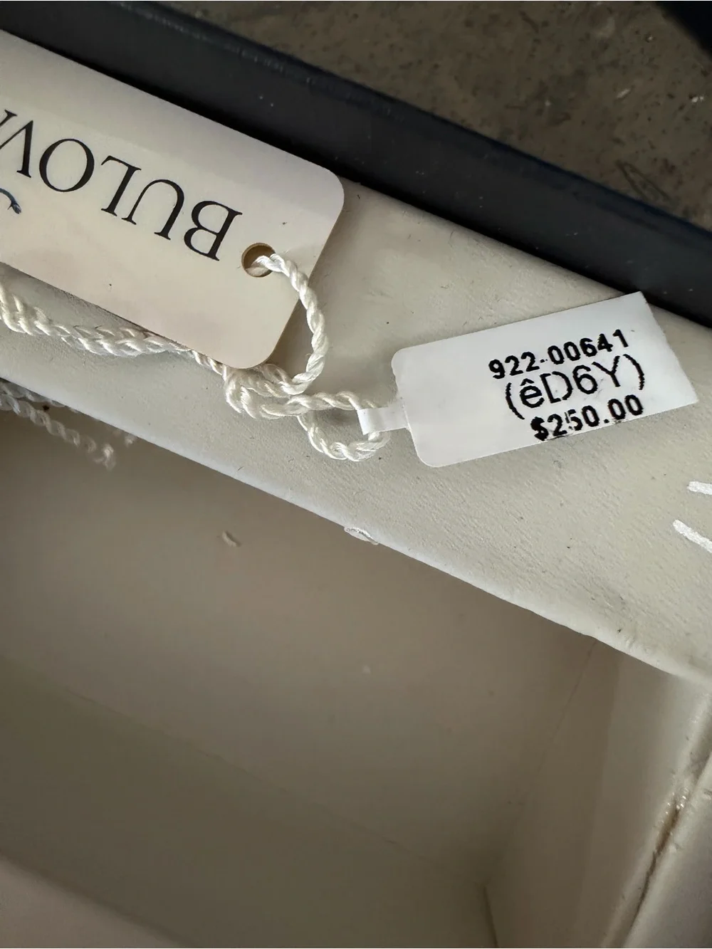 Bulova White and Black Taged Watch Box Accent